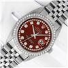 Image 2 : Rolex Mens Stainless Steel Red String Diamond 36MM Datejust Wristwatch