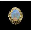 Image 2 : 14KT Yellow Gold 3.68 ctw Opal and Diamond Ring