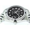 Image 3 : Rolex Mens Stainless Steel Black Diamond & Sapphire 36MM Datejust Wristwatch 36M