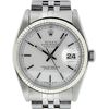 Image 1 : Rolex Mens Stainless Steel 36MM Silver Index Fluted Bezel Datejust Wristwatch