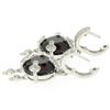 Image 4 : 14k White Gold 11.2 ctw Round Garnet Dangle Earrings w/ Brilliant Diamond Accent