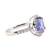 Image 2 : 3.29 ctw Tanzanite and Diamond Ring - Platinum