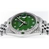 Image 6 : Rolex Mens Stainless Steel Diamond Lugs Green Diamond & Emerald Datejust