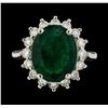 Image 2 : 5.55 ctw Emerald and Diamond Ring - 14KT White Gold