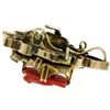 Image 3 : 10k Gold Carved OX BLOOD Coral Cameo Seed Pearl Brooch Pendant