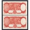 Image 2 : AUSTRALIA 10/-. 1952. Coombs-Wilson. CONSECUTIVE PAIR