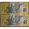 Image 2 : AUSTRALIA $50. 2006. Macfarlane-Henry. CONSECUTIVE PAIR