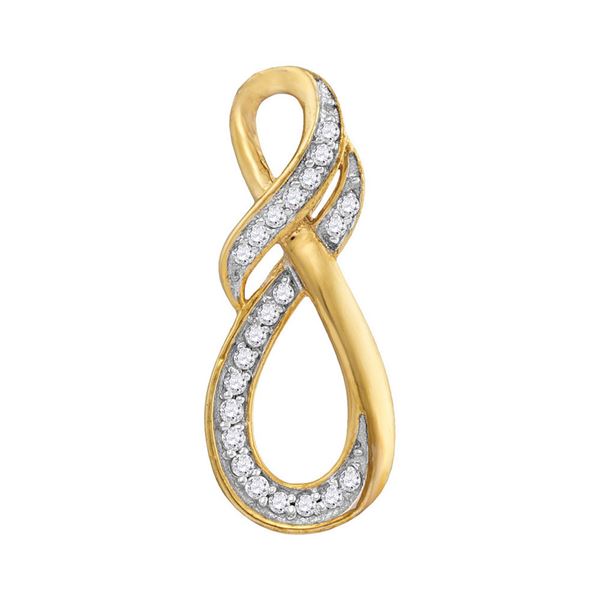 Round Diamond Twist Fashion Pendant 1/10 Cttw 10KT Yellow Gold