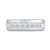 Image 2 : Machine Set Princess Diamond Wedding Channel Band Ring 1-1/2 Cttw 14KT White Gold