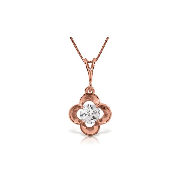 Genuine 0.50 ctw Diamond Anniversary Necklace 14KT Rose Gold - REF-143T9A