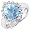 Image 1 : Natural 2.78 CTW Aquamarine & Diamond Ring 14K White Gold - REF-88M7T