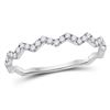 Image 1 : Round Diamond Zigzag Stackable Band Ring 1/5 Cttw 10KT White Gold