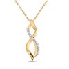 Image 1 : Round Diamond Infinity Pendant 1/12 Cttw 10KT Yellow Gold