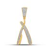 Image 1 : Round Diamond Barber Blade Charm Pendant 1/3 Cttw 10KT Yellow Gold