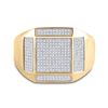 Image 2 : Round Diamond Square Ring 3/8 Cttw 10KT Yellow Gold