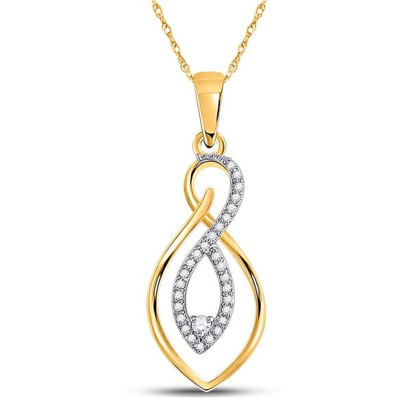 Round Diamond Fashion Pendant 1/8 Cttw 10KT Two-tone Gold