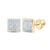 Image 1 : Princess Diamond Square Earrings 1-1/2 Cttw 14KT Yellow Gold
