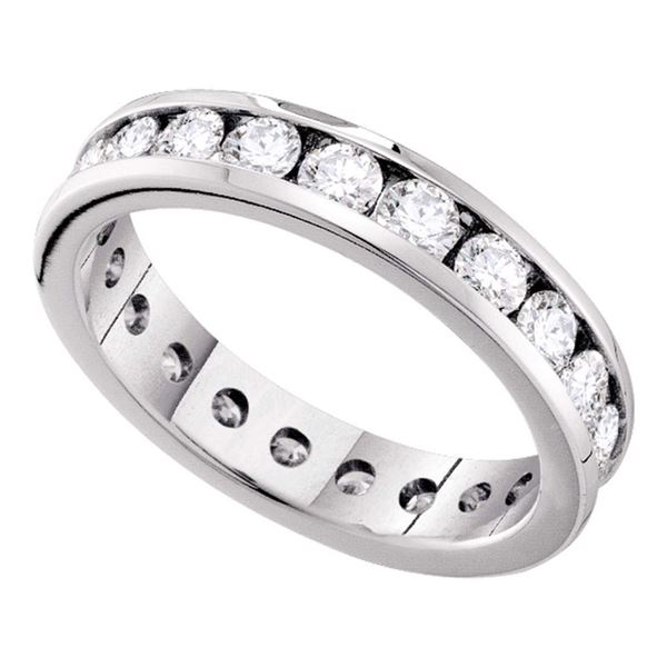 Round Diamond Bridal Wedding Anniversary Eternity Band 1-1/2 Cttw 14KT White Gold