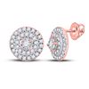Image 1 : Round Diamond Circle Earrings 1/4 Cttw 10KT Rose Gold