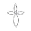 Image 1 : Round Diamond Cross Pendant 1/4 Cttw 10KT White Gold