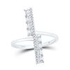 Image 1 : Baguette Diamond Linear Bar Fashion Ring 1/4 Cttw 14KT White Gold