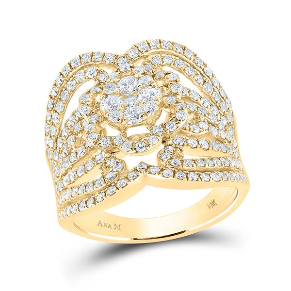Round Diamond Fashion Ring 1-1/2 Cttw 14KT Yellow Gold