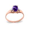 Image 1 : Genuine 0.76 ctw Amethyst & Diamond Ring 14KT Rose Gold - REF-20Y8F