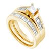 Image 1 : Bridal Wedding Ring Band Set 1-3/8 Cttw 14KT Yellow Gold