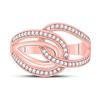 Image 2 : Round Diamond Linked Loop Fashion Ring 1/3 Cttw 14KT Rose Gold