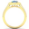 Image 2 : Natural 1.82 CTW Aquamarine & Diamond Ring 14K Yellow Gold - REF-70F9N