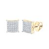 Image 1 : Round Diamond Square Earrings 1/2 Cttw 10KT Yellow Gold