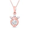Image 1 : Round Diamond Heart Pendant 1/4 Cttw 14KT Rose Gold
