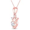 Image 2 : Round Diamond Heart Pendant 1/4 Cttw 14KT Rose Gold