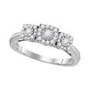 Diamond 3-stone Bridal Wedding Engagement Ring 1/2 Cttw 10KT White Gold