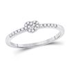 Image 1 : Round Diamond Heart Stackable Band Ring 1/8 Cttw 10KT White Gold