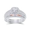 Image 1 : Bridal Wedding Ring Band Set 1-1/4 Cttw 14KT Two-tone Gold