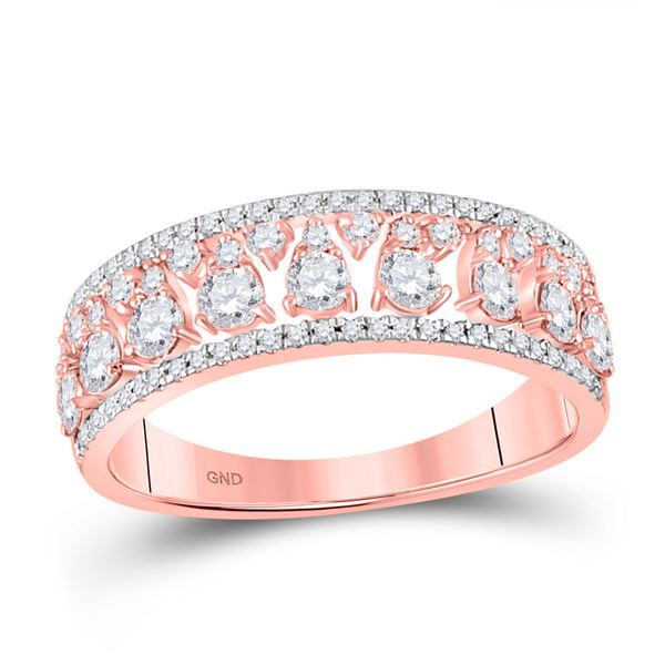 Round Diamond Band Ring 3/4 Cttw 14KT Rose Gold