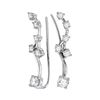 Image 1 : Round Diamond Climber Earrings 3/4 Cttw 10KT White Gold