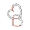 Image 1 : Round Diamond Heart Pendant 1/10 Cttw 10KT Rose Gold