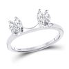 Image 1 : Oval Diamond Ring Guard Wrap Solitaire Enhancer 1/2 Cttw 14KT White Gold
