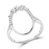 Image 1 : Round Diamond Scattered Oval Ring 1/6 Cttw 14KT White Gold