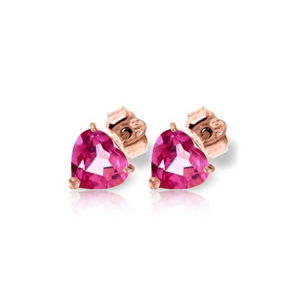 Genuine 3.25 ctw Pink Topaz Earrings 14KT Rose Gold - REF-20T4A