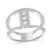 Image 1 : Round Diamond Negative Space 3-stone Ring 3/8 Cttw 10KT White Gold