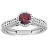 Image 1 : 1.29 CTW Ruby & Diamond Ring 14K White Gold - REF-57R9H