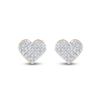 Image 2 : Round Diamond Heart Earrings 1/6 Cttw 10KT Yellow Gold