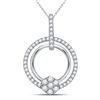 Image 1 : Round Diamond Circle Cluster Pendant 3/8 Cttw 10KT White Gold