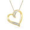 Image 1 : Round Diamond Heart Outline Pendant .03 Cttw 10KT Yellow Gold