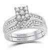 Image 2 : Diamond Solitaire Matching Wedding Set 3/8 Cttw 10KT White Gold