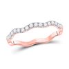 Image 1 : Round Diamond Wavy Stackable Band Ring 1/4 Cttw 10KT Rose Gold