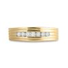 Image 2 : Round Diamond Wedding Single Row Band Ring 1/4 Cttw 10KT Yellow Gold